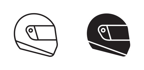 Obraz premium motorcycle helmet vector icon set .