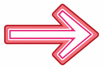 Bright Pink Arrow Pointing Right Directional Guide and Navigation Element for Design Projects