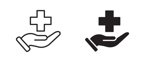 Obraz premium Health care icons set. Medicals care vector illustration