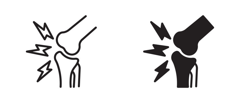 joint pain icon pack in flat and thin liner vectors graphic 