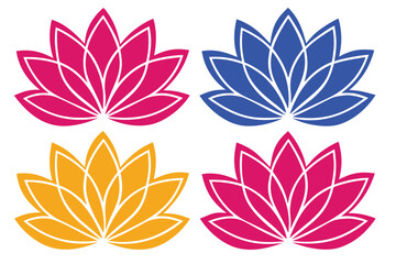 Colorful Lotus Flower Vector Illustration for Meditation Yoga and Spiritual Practices Representing Purity Love Peace and Enlightenment on a White Background