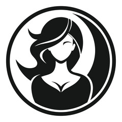 Woman Silhouette Vector Icon on White Background