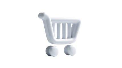Shopping cart icon isolated on transparent background for online retail concept