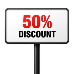 Fifty percent discount offer isolated on transparent background 
