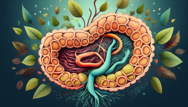 imagery conveying leaky gut prevention possibly through images of a healthy gut barrier or protective mechanisms