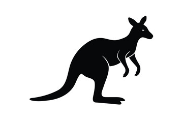 bouncy kangaroo vector silhouette illustration