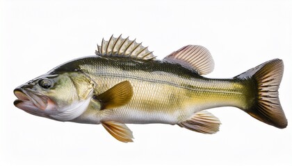 largemouth bass fish isolated on transparent or white background