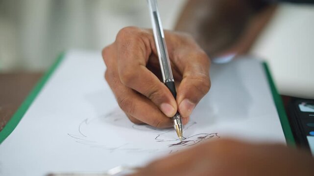 Foggy close view of white paper surface and reflective metallic pen sliding smoothly across page under diffused light creating serene blurred effect capturing calm writing ambiance and focus journal