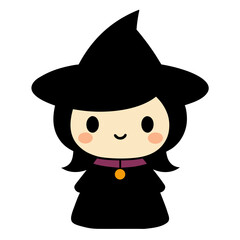 Cute kawaii witch character illustration
