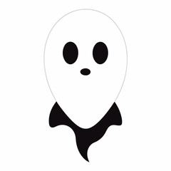 Simple white ghost with black eyes and mouth