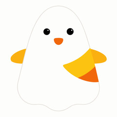 Cute ghost character with candy corn accent