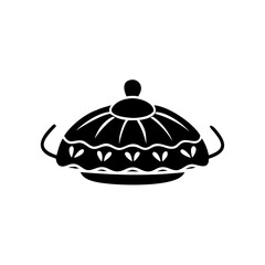 Traditional Woven Food Lid Vector Icon
