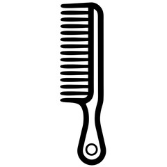 Black and white illustration of a comb for hair styling and care