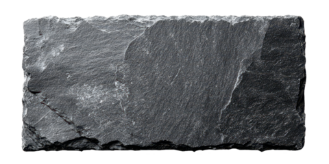slate plate rectangular shape top view isolated on white or transparent png