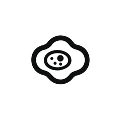 Naklejka premium Monochromatic illustration of a fried egg with spots, black and white style