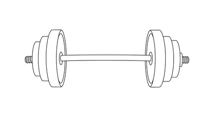 Simple dumbbell illustration for fitness exercise weightlifting or strength training concepts