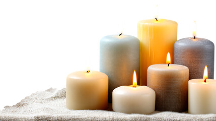 burning candles on a dark background