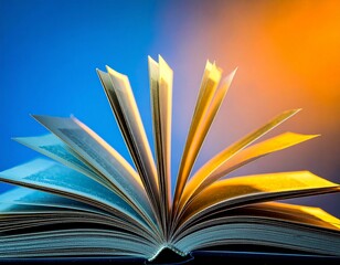 Fototapeta premium An open book with illuminated pages evokes the magic of knowledge and discovery.
