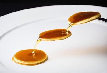 Three pancakes floating on top of a body of water.