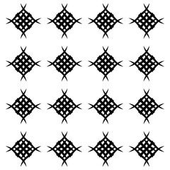 A seamless black abstract pattern with intricate geometric shapes. Ideal for backgrounds, textiles, and design projects.
