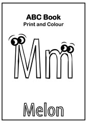 English alphabet colour page