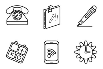 Vector art of collection of business and office icons