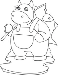 Bull Angler Fish Fishing Animal Vector Graphic Art Ilustration