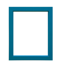 Vertical blue picture frame mock up isolated on white background. Simple and modern design frame,