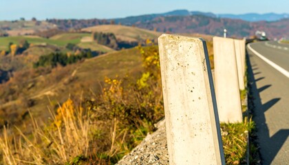 Highway roadside concrete barriers