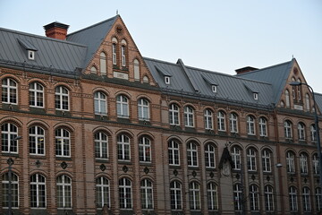 Old school building in a former German brick structure in Wroclaw
