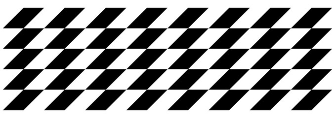 A black and white checkered pattern with a dynamic diagonal arrangement of squares creates a visually engaging abstract design.