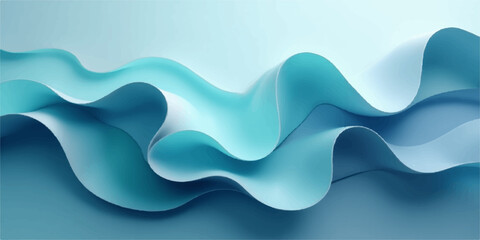 Abstract blue wave background with flowing water design and curved lines