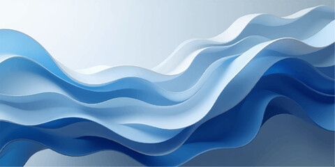 Abstract blue background with flowing liquid wave patterns and light curved lines