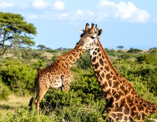 Obraz premium Giraffes in savanna