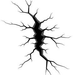 Obraz premium Dramatic crack or fissure graphic with jagged edges and dark shadow effects