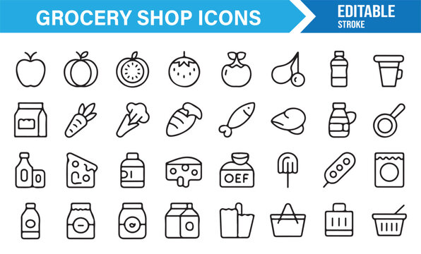 Running and competition outline icons collection for track events and athletic designs