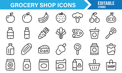 Editable stroke line icons for marathon, athletics, and endurance sports event graphics