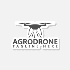 Drones for Agriculture logo sticker isolated on gray background
