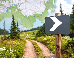 Hiking trail directional sign