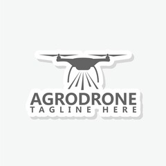 Drones for Agriculture logo sticker isolated on gray background