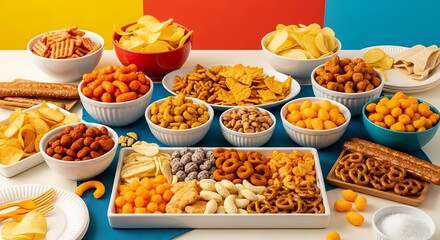 Colorful Variety of Snacks.