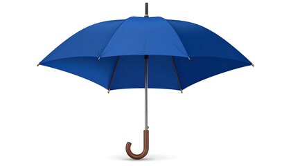 Blue umbrella on white background