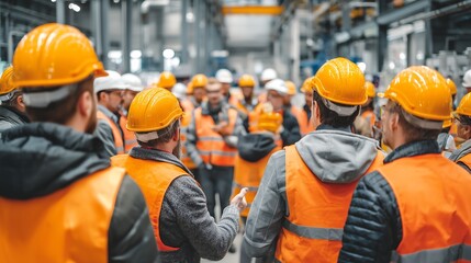Construction Workers in a Safety Briefing at a Building Site