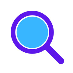 Magnifying glass icon with purple and blue colors
