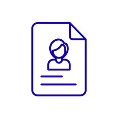 Simple icon of a resume document with person outline