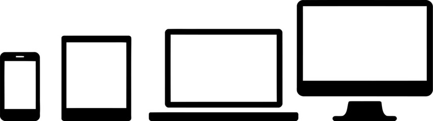 Responsive design devices mockup smartphone tablet laptop pc