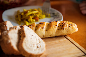 Fresh sandwich made with white bread served