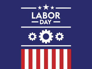 Labor Day Celebration With Stars Gears and American Flag Stripes holiday united states
