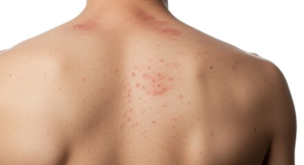 Man with Shingles Skin Rash Caused by Herpes Zoster Virus , Medical and Healthcare Dermatology Concept