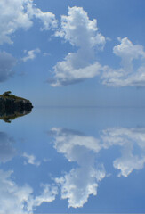 the reflection of a lagoon in southern Chile